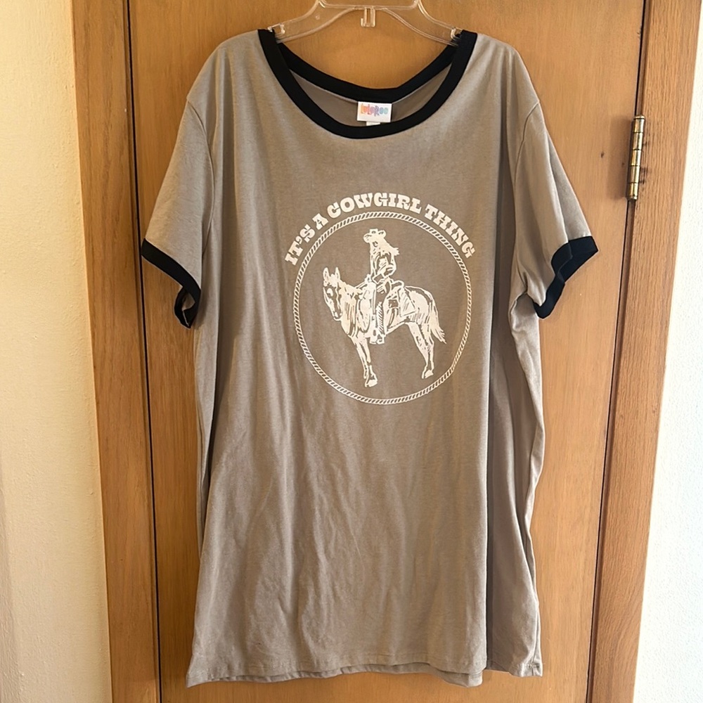 LuLaRoe Liv Tan Cowgirl Tee